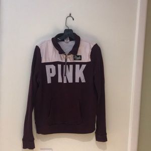 A burgundy quarter zip from VS pink.